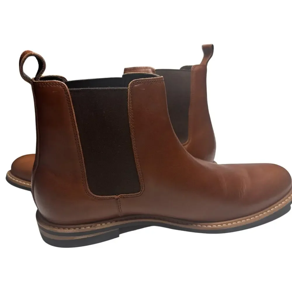 Nisolo All-Weather Chelsea Boots Men’s 13 Brandy Brown Leather Pull-On NEW